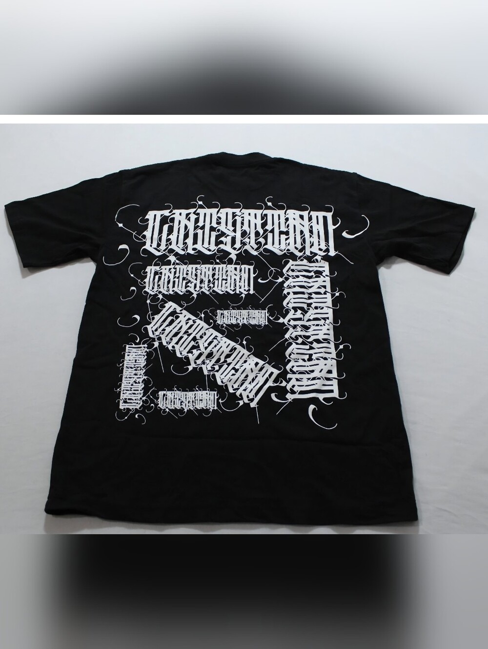 Cristian By Chino Pacas Unisex Adult's All Over Typeface T-Shirt JL3 Black Small
